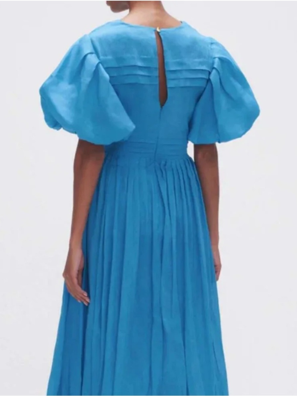 Aje Sky-Blue Puff-Sleeve Midi Dress - Picture 4 of 5